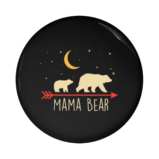 Mama Bear with Cub Moon Stars Mama Bear Pin Buttons