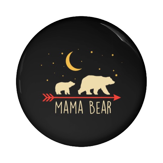 Mama Bear with Cub Moon Stars Mama Bear Pin Buttons