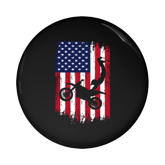 Supercross Freestyle Motocross American Flag Pin Buttons