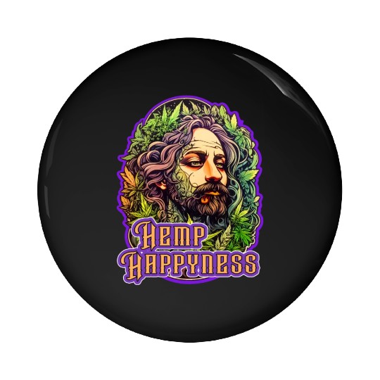 Hemp Happyness Pin Buttons