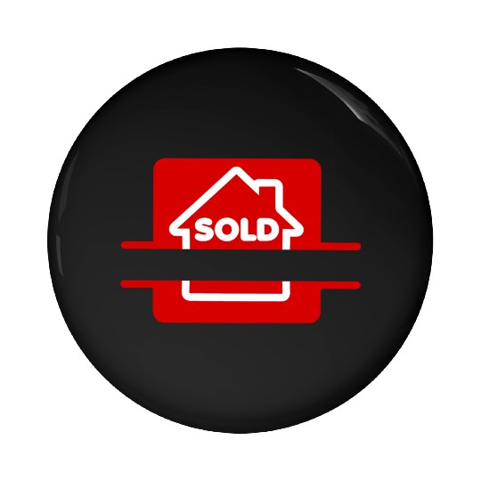 Sold red house red image Pin Buttons