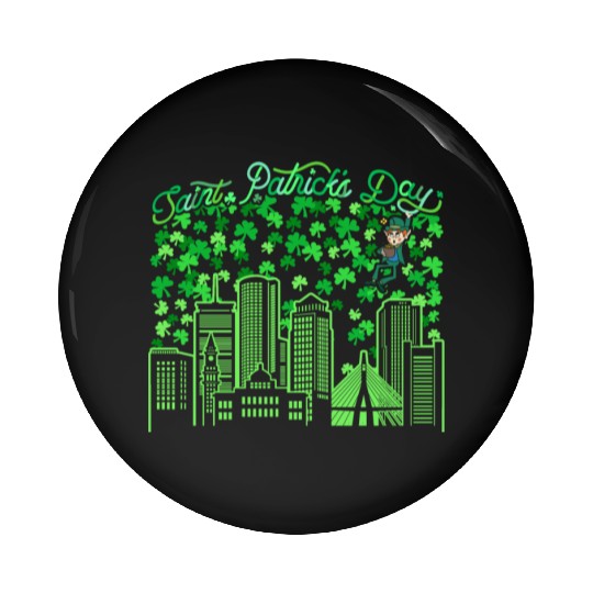 Saint Patrick's Day Boston Massachusetts Pin Buttons