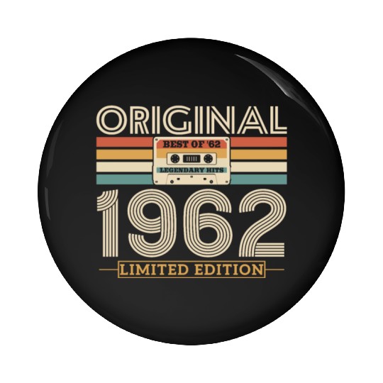 Retro '62 Vintage Birthda Pin Buttons