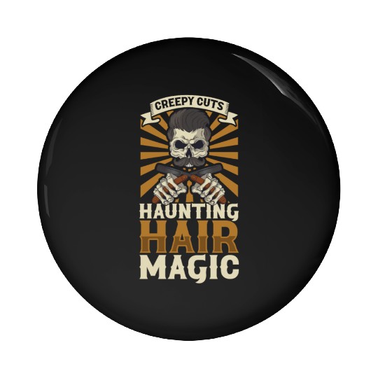 Horror Barber Spooky Hairdresser Hairstylist Hair Pin Buttons
