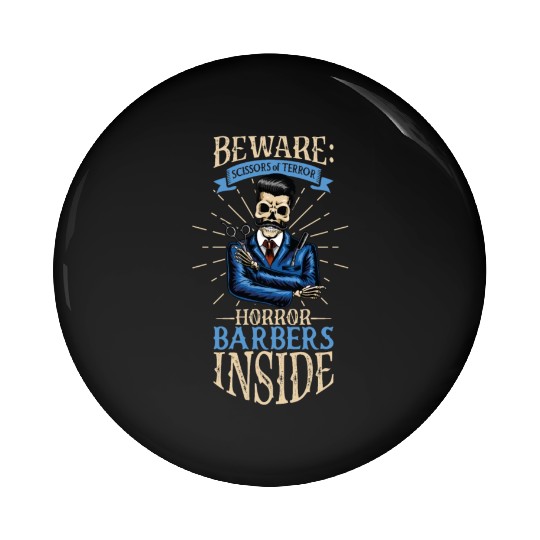 Horror Barber Spooky Hairdresser Hairstylist Hair Pin Buttons