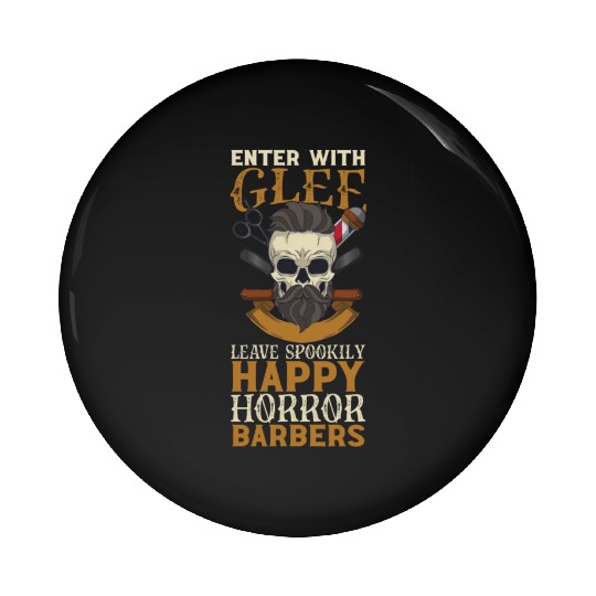 Horror Barber Spooky Hairdresser Hairstylist Hair Pin Buttons