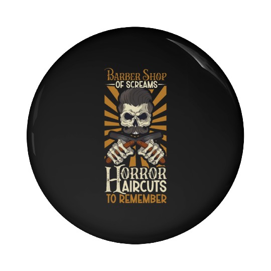 Horror Barber Spooky Hairdresser Hairstylist Hair Pin Buttons