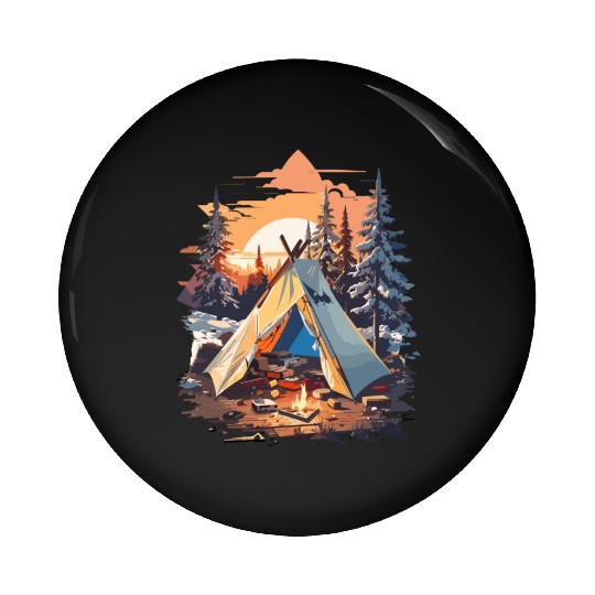 camping Pin Buttons