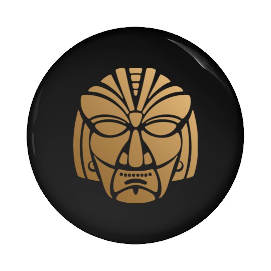 Aztec & Mayan: Sleek Mask Business Logo Pin Buttons