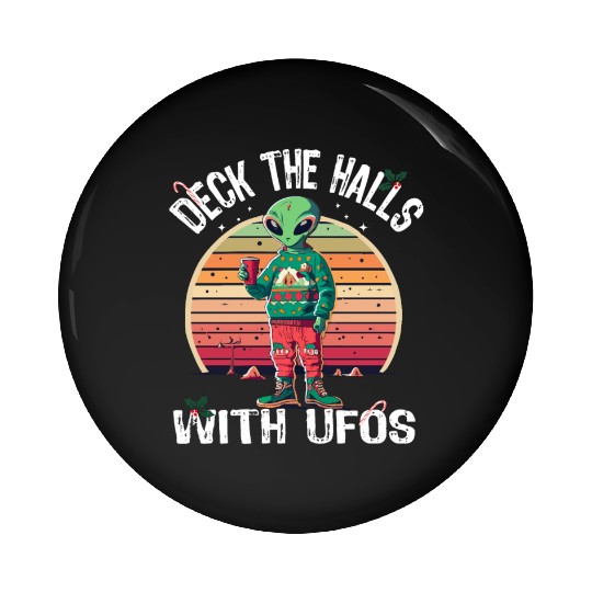 Beam Me Up Santa Claus Alien Christmas Ufo Coffee Pin Buttons