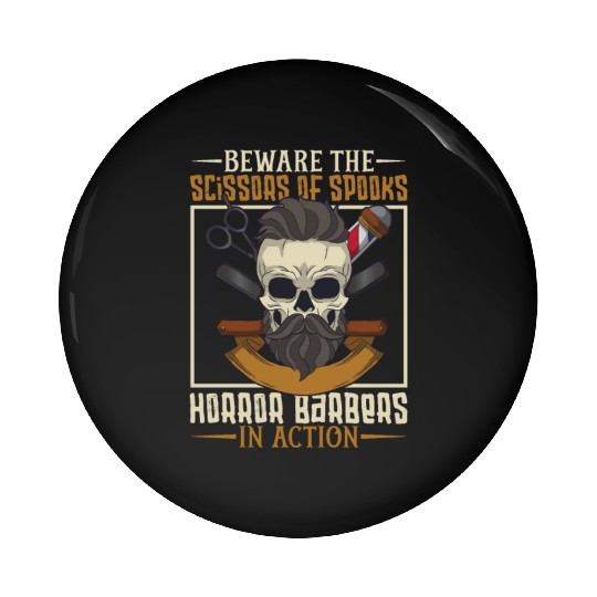 Horror Barber Spooky Hairdresser Hairstylist Hair Pin Buttons
