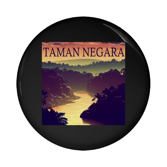 Malaysia Taman Negara National Park Sunset Warm Pin Buttons