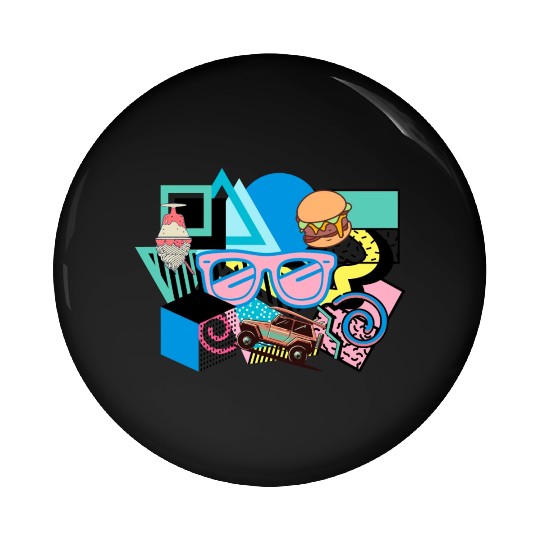 Retro 90s colorful abstract design-3 Pin Buttons