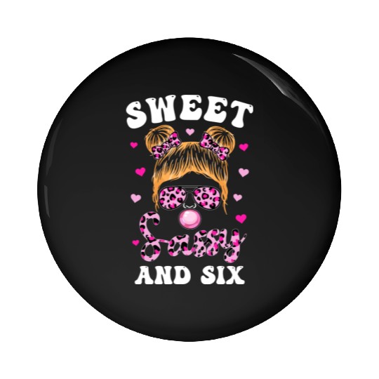 Sweet Sassy And Six Messy Bun Leopard Sunglasses Pin Buttons