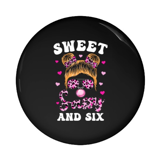 Sweet Sassy And Six Messy Bun Leopard Sunglasses Pin Buttons