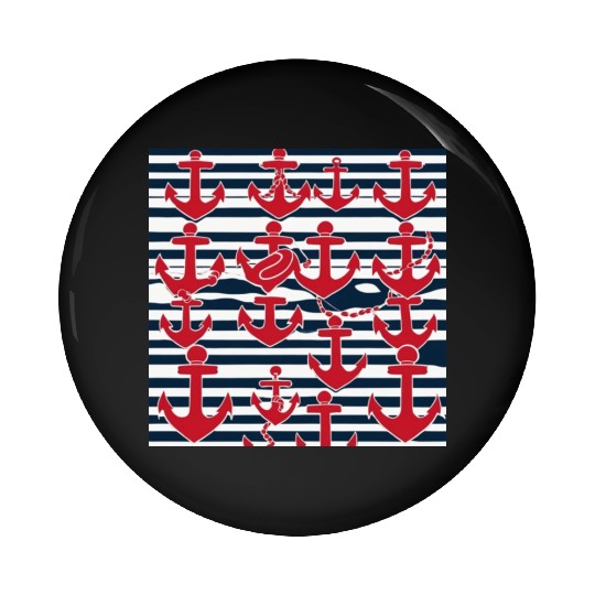 classic nautical horizontal white and navy blue Pin Buttons