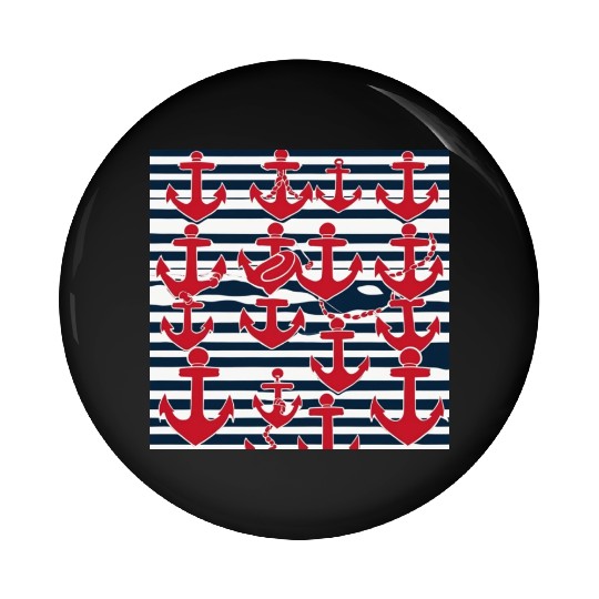 classic nautical horizontal white and navy blue Pin Buttons
