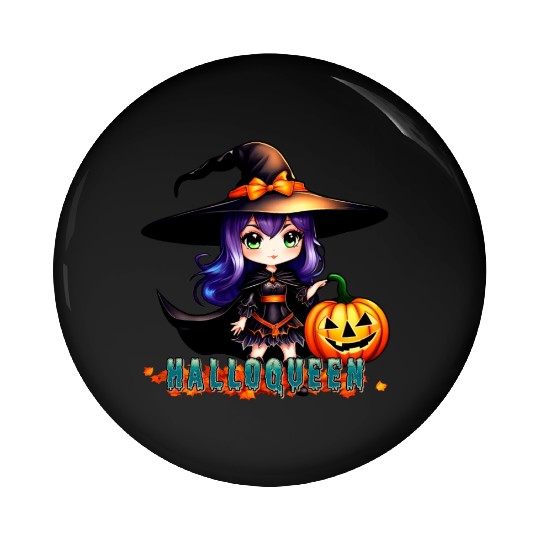 Hallo Queen Purple Fantastic Halloween witch desig Pin Buttons