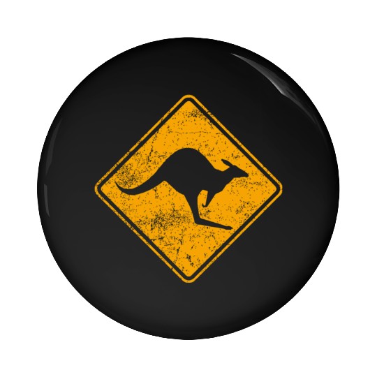 Outback Kangaroo Crossing Road Sign Pin Buttons