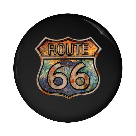 Route 66 vintage sign - Dingy metal sign 2 Pin Buttons