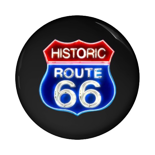 Route 66 neon sign Pin Buttons