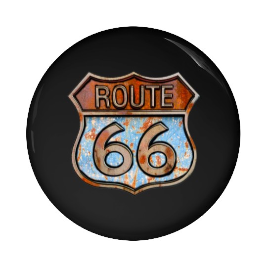 Route 66 vintage sign - Rusty metal sign 3 Pin Buttons