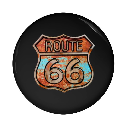 Route 66 vintage sign - Rusty metal sign Pin Buttons