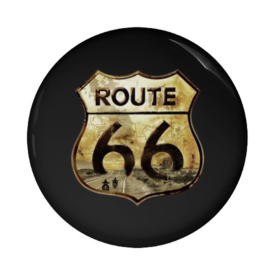 Route 66 trip with motorcycle Pin Buttons