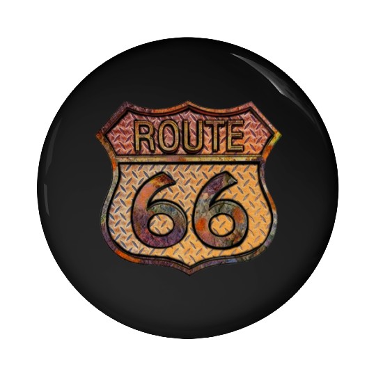 Route 66 vintage sign - Rusty metal 2 Pin Buttons