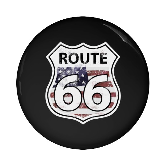 Route 66 - American Flag Pin Buttons