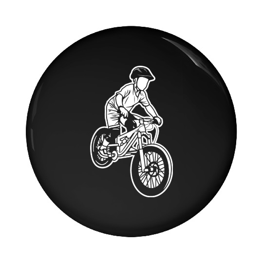 Mountain Biking Kid Pin Buttons