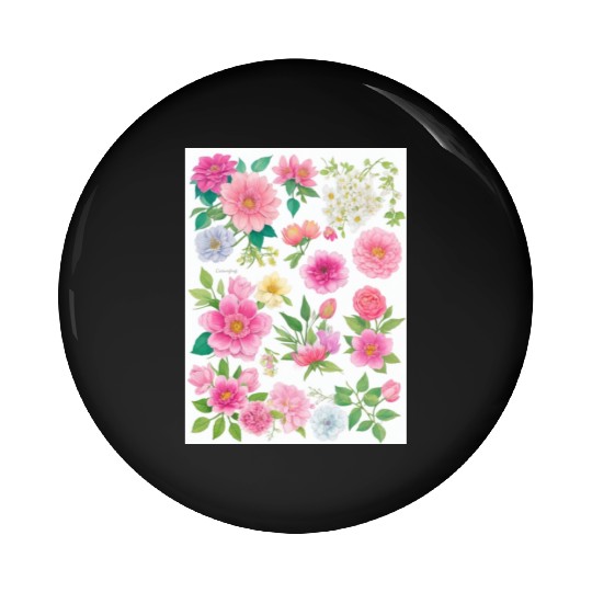 Lavender and Lilac Spring Flowers Pin Buttons