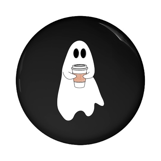 Ghost with latte Pin Buttons