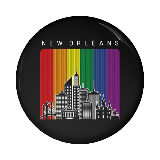 New Orleans Louisiana Rainbow Flag LGBT Pride Pin Buttons