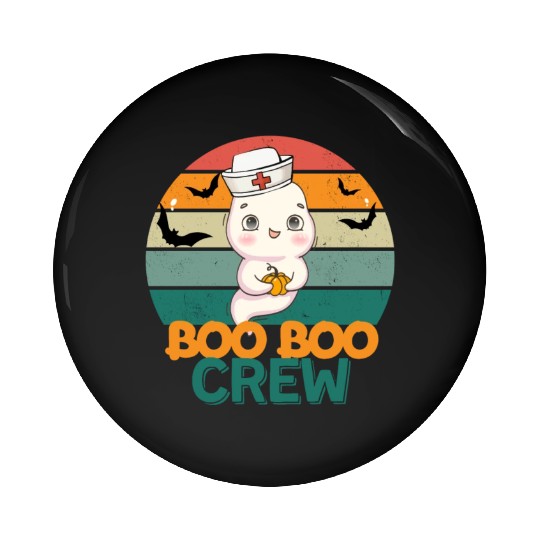 Boo Boo Crew Ghost Halloween Paramedic Nurse Ghost Pin Buttons
