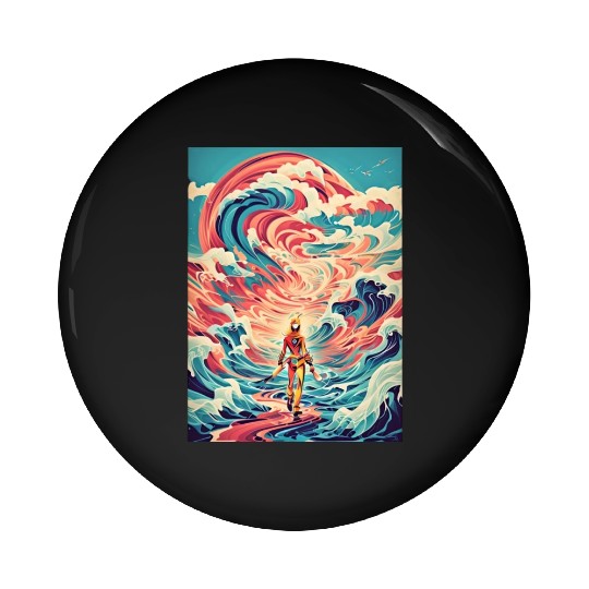 Retro Wave Nostalgia Pin Buttons