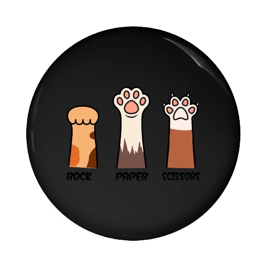 Rock Paper Scissors with Cat Paws Pin Buttons