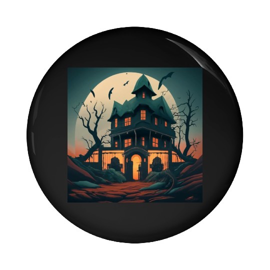 Haunted House Pin Buttons