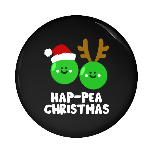 Hap-Pea Christmas Funny Vegetable Vegan Food Pun Pin Buttons