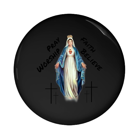 Virgin mary Pin Buttons