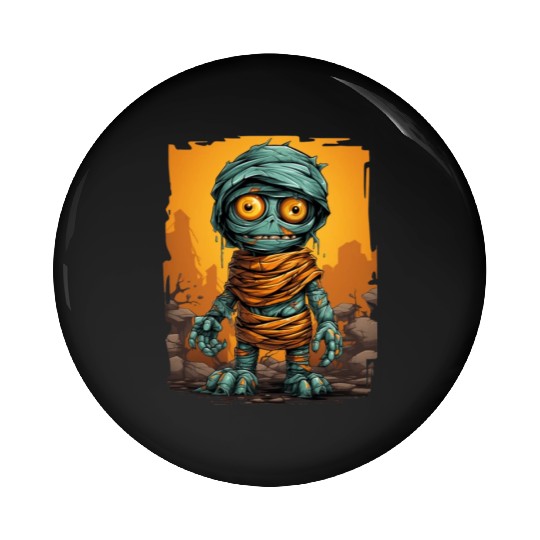 Halloween Spooky Cartoon Mummy Pin Buttons