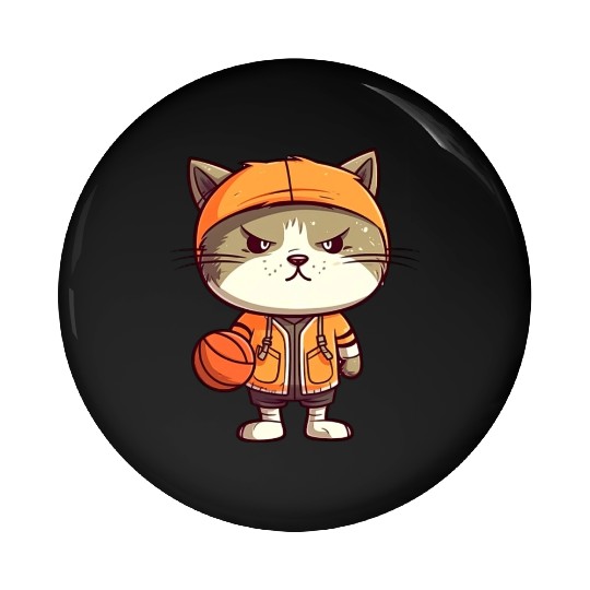 Basketball cat Pin Buttons