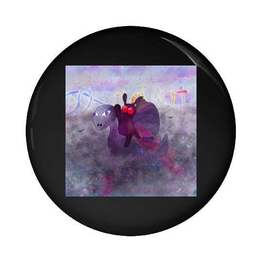 Mothman and Bessie the Lake Erie Monster's Vacay Pin Buttons