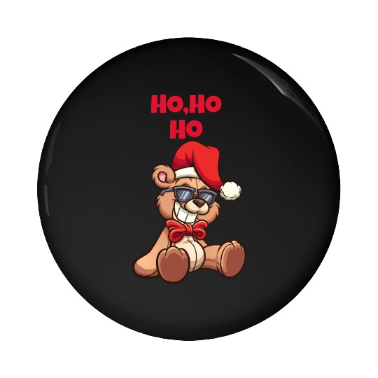 Christmas Teddy Bear Pin Buttons