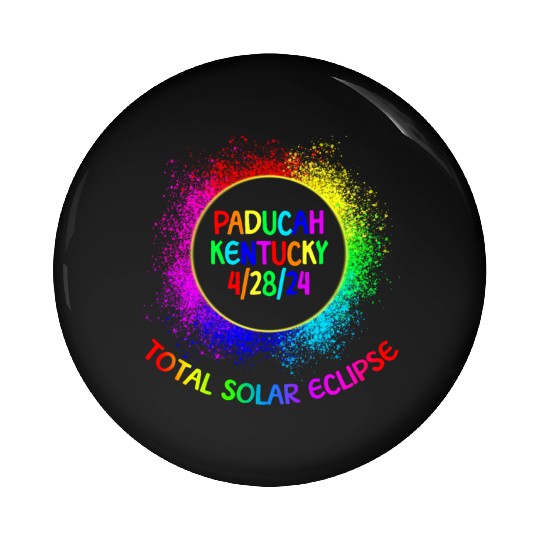 Total Solar Eclipse Paducah Kentucky 4/28/24 Kids Pin Buttons