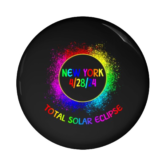 Total Solar Eclipse New York 4/28/24 Kids Eclipse Pin Buttons