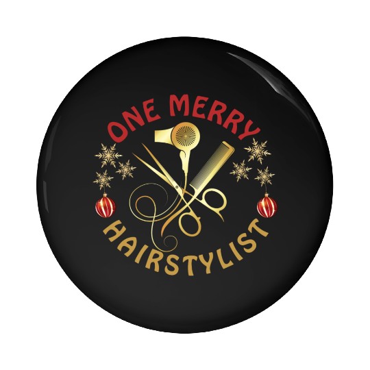 One Merry Hairstylist Love is in Hair Christmas Pin Buttons
