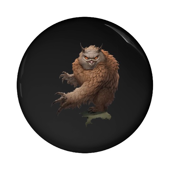 Grizzly Owl - Fantasy Creature Pin Buttons