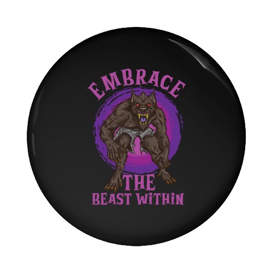 Funny Horror Werewolf Lycanthropy Full Moon Shapes Pin Buttons