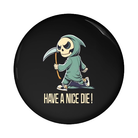 Cute Chibi Grim Reaper Pin Buttons